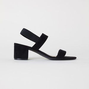 Divided Black Heel Sandals